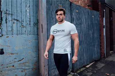 Férfi sportpóló fekete-fehér színben felirattal