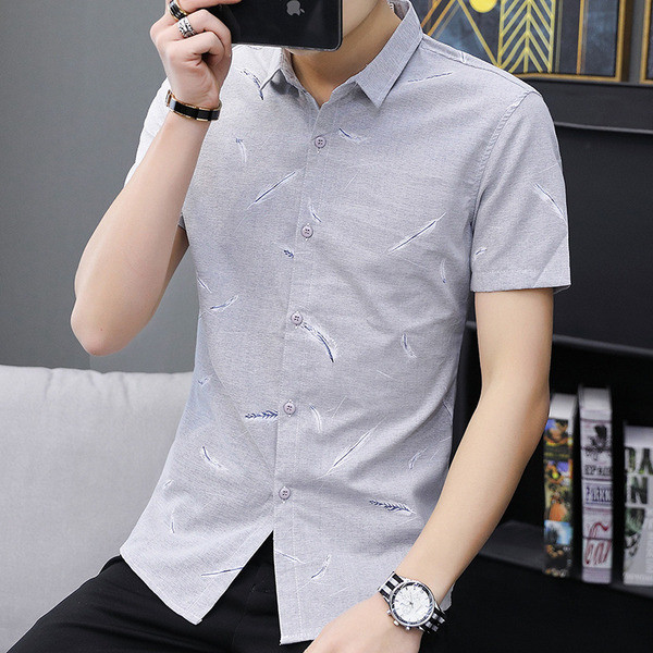 Modern férfi ing két színben, rövid ujjal és gombbal