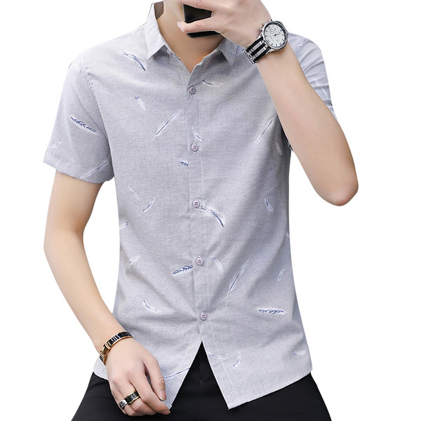 Modern férfi ing két színben, rövid ujjal és gombbal