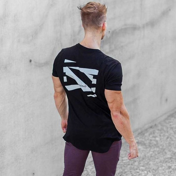 Modern férfi póló két színben, rátéttel