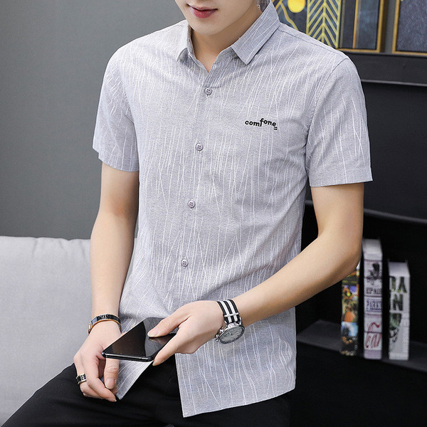 Modern férfi ing két színben, hímzéssel