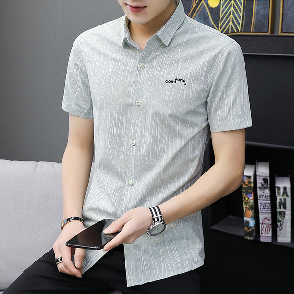 Modern férfi ing két színben, hímzéssel