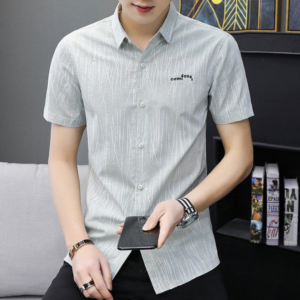 Modern férfi ing két színben, hímzéssel