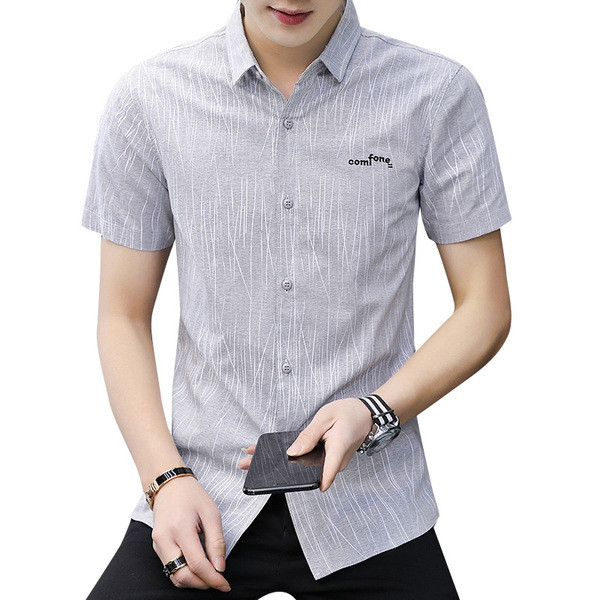 Modern férfi ing két színben, hímzéssel