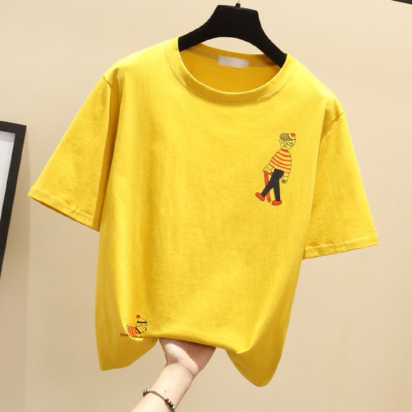 Bluză sport de damă în alb și galben