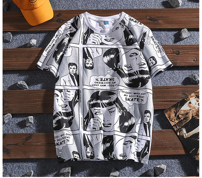 Modern férfi póló rövid ujjal és rátéttel