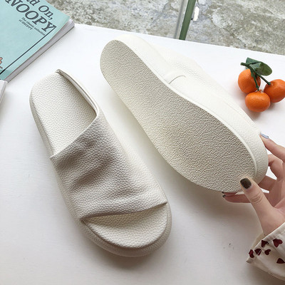 NEW Casual  γυναικείες παντόφλες σε άσπρο και κίτρινο χρώμα