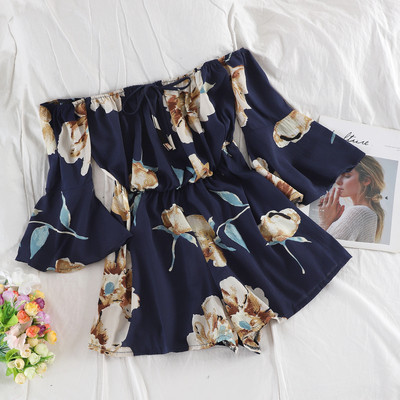 Κομψή γυναικεία ολόσωμη φόρμα με φυτικό μοτίβο σε τέσσερα χρώματα