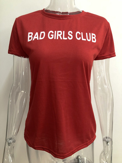 Női alkalmi póló piros-fehér színben