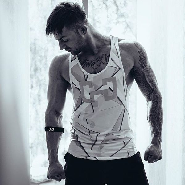 Ανδρικό αμάνικο μπλουζάκι  σε δύο χρώματα με εφαρμογή