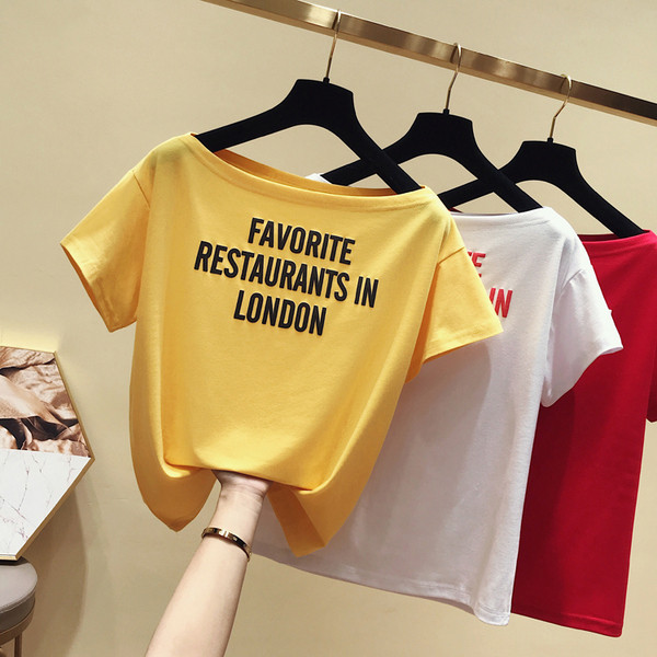 Modern női póló több színben felirattal