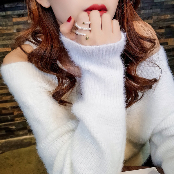 Modern női gyöngy gyűrű