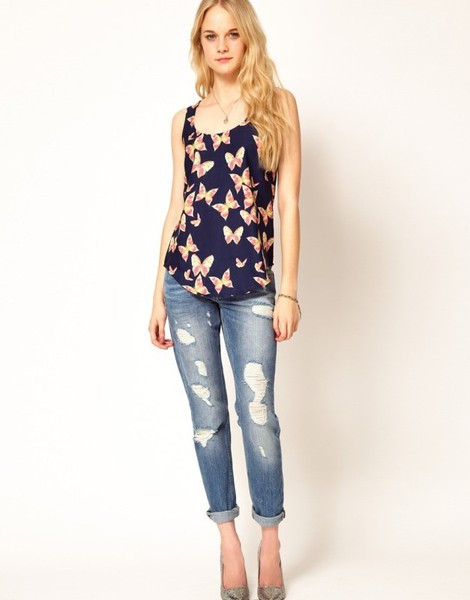 Nappali női felső, kék színben