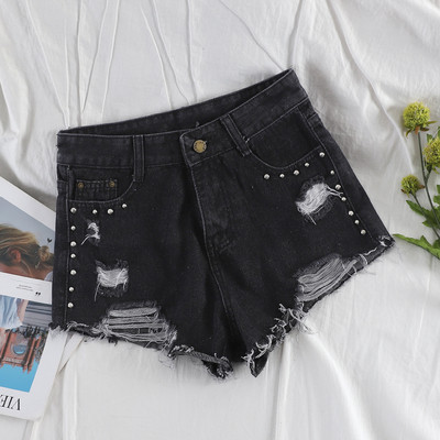 Női farmer rövidnadrág szakadt motívumokkal