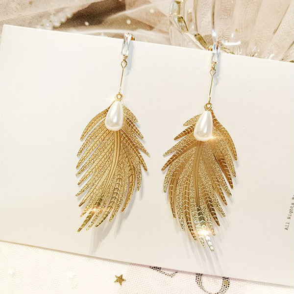 Hosszú női fülbevaló ezüst és arany színben