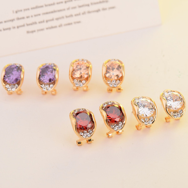 Stílusos női fülbevaló kövekkel - négy színben