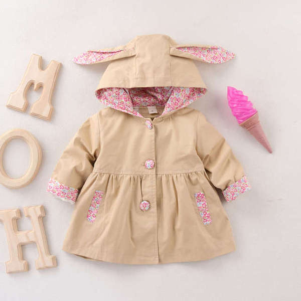 Színes gyerekkabát lányoknak 3D elemmel