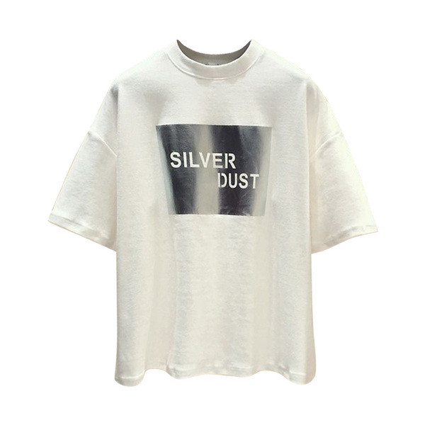 Tricou de dama modern cu decolteu O in trei culori cu aplicatie