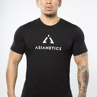 Μοντέρνο ανδρικό μπλουζάκι σε μαύρο και γκρι χρώμα με επιγραφή