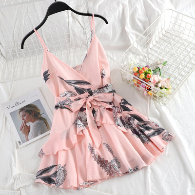 Stílusos női nyári ruha V-nyakkal