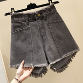 Стилни дамски къси панталони в черен и син цвят