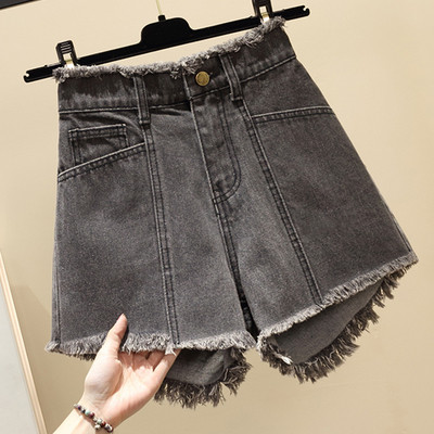 Стилни дамски къси панталони в черен и син цвят