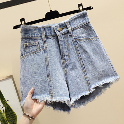 Стилни дамски къси панталони в черен и син цвят