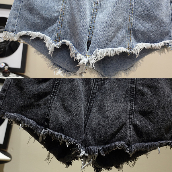 Alkalmi női rövidnadrág kék és fekete színben