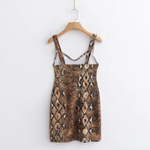 Stílusos női ruha vastag pántokkal és állatmintával