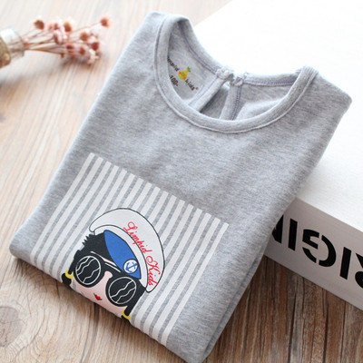 Καθημερινή παιδική μπλούζα για κορίτσια μπλε και γκρι χρώμα