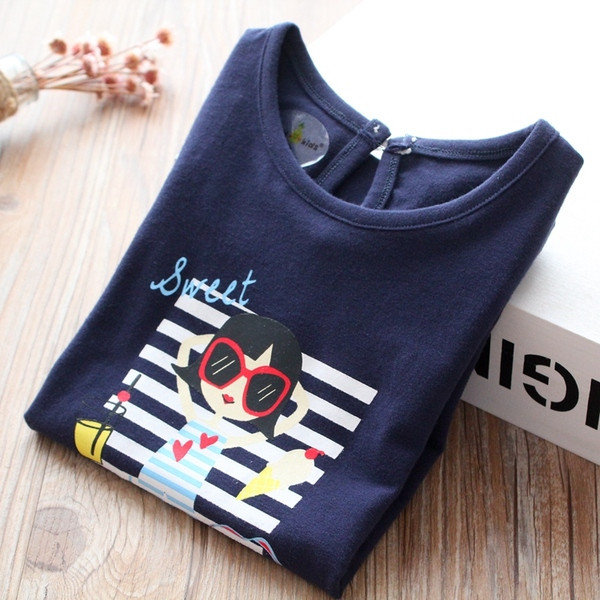 Καθημερινή παιδική μπλούζα για κορίτσια μπλε και γκρι χρώμα