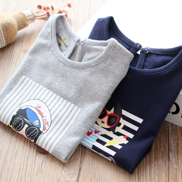 Καθημερινή παιδική μπλούζα για κορίτσια μπλε και γκρι χρώμα