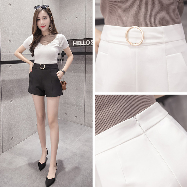 Модерни дамски къси панталони с джобове в три цвята