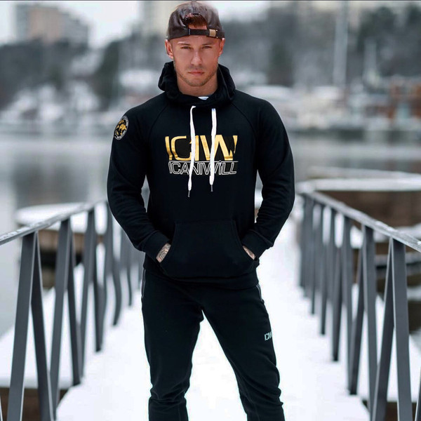 Modern férfi pulóver két színben felirattal