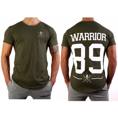 Modern férfi póló fekete és zöld színben, rátéttel