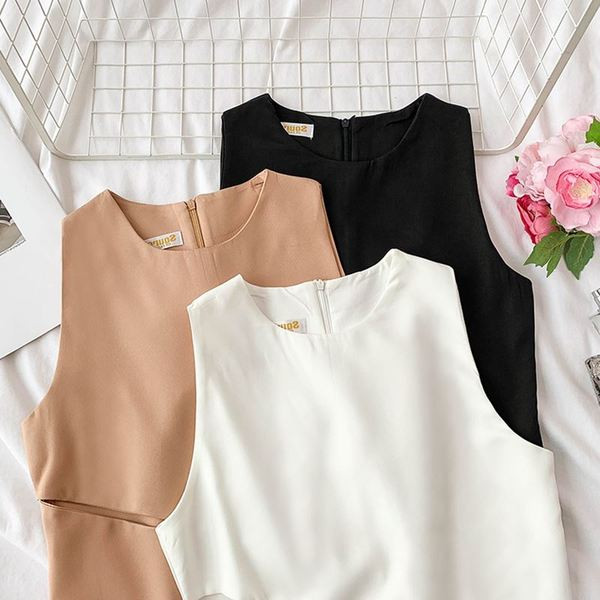 Modern női felső O-nyakkal, három színben
