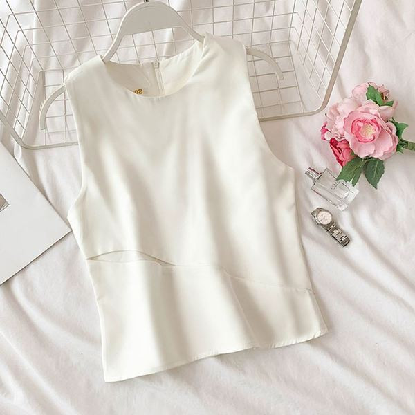 Modern női felső O-nyakkal, három színben