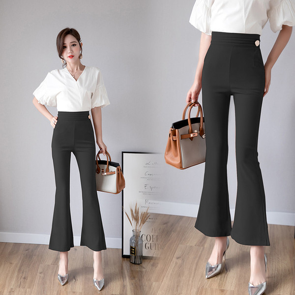 Stílusos női nadrág magas derékkal, két színben