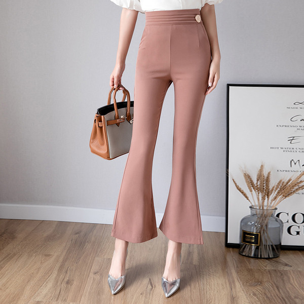 Stílusos női nadrág magas derékkal, két színben