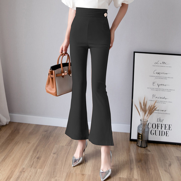 Stílusos női nadrág magas derékkal, két színben