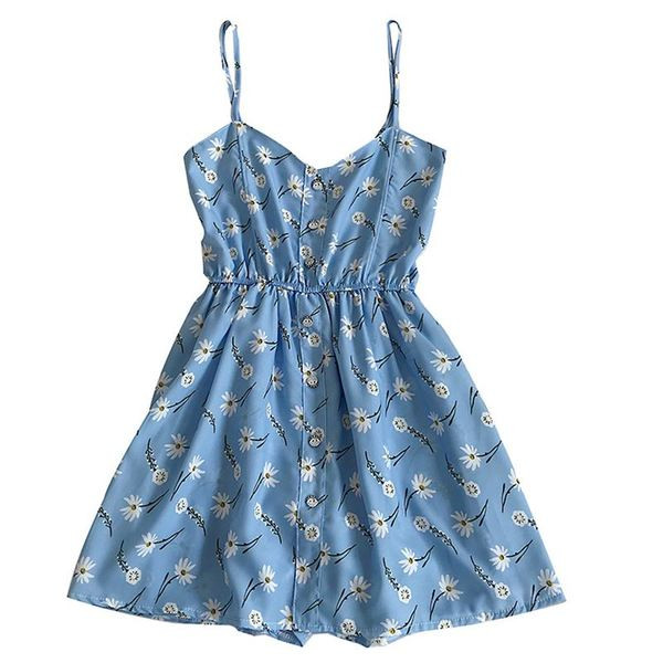 Hétköznapi női overall vékony pántokkal, virágos motívummal