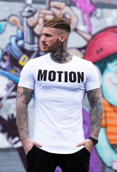 Férfi aktuális póló két színben felirattal