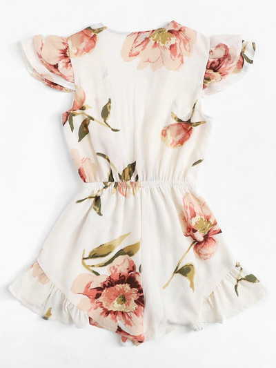 Modern női overál mély nyakkivágással és két színű szalaggal