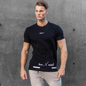 Stílusos férfi póló két színben felirattal