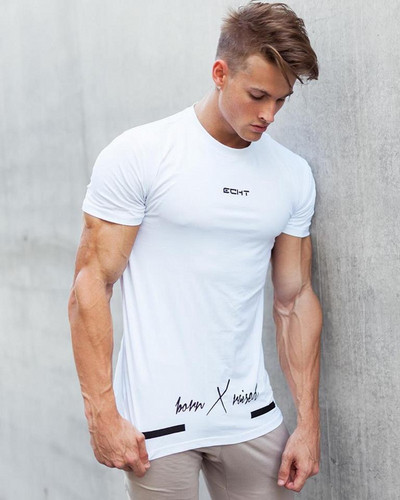 Stílusos férfi póló két színben felirattal