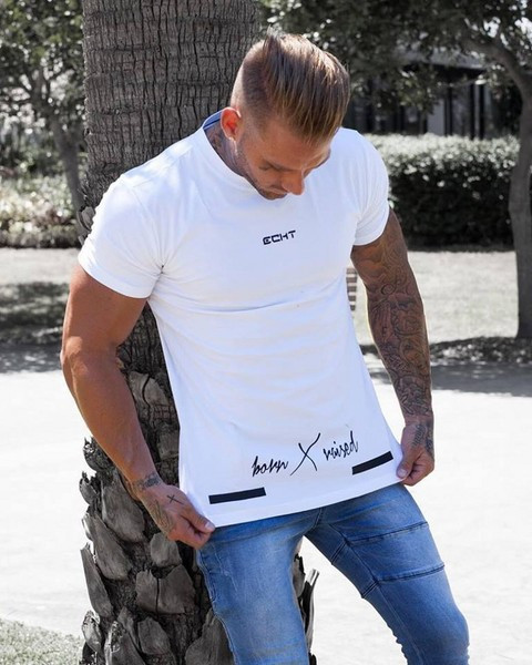 Stílusos férfi póló két színben felirattal