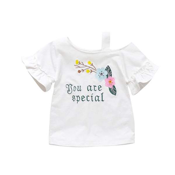 Gyermek póló lányoknak két színben hímzéssel