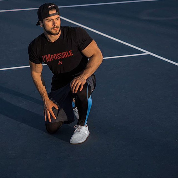 Modern férfi póló két színben felirattal