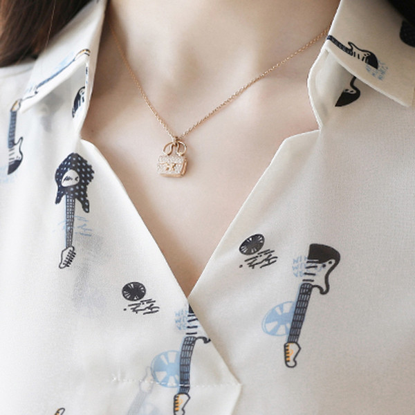 Modern női ing hosszú ujjal és V-nyakú két színben