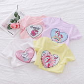 Πολύχρωμο παιδικό μπλουζάκι για κορίτσια σε διάφορα χρώματα